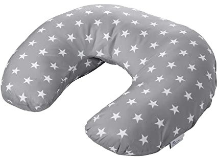 For Your Little One Breast Feeding Nursing Pillow COVER ONLY - Grey with Stars