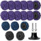 Tendak 17 Stück 2 Zoll CSD Scheibe Schleifscheibe, Grobschleifscheibe/Lila/Blau/Schwarz Reinigungsscheibe Set, für Oberflächenbearbeitung, Metall, Edelstahl (50mm)