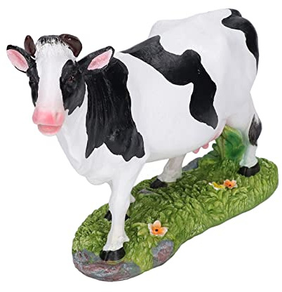Pssopp Kuh-Gartenstatue für den Außenbereich, Kuhfigur, Kunstharz, Gartendekoration, Tierstatue, Sammlerfiguren, Statue für den Außenbereich oder Als Hausdekoration