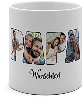 PhotoFancy® - XL Tasse 'Papa' - Personalisierte Fototasse mit eigenem Foto und Text - Große Tasse selbst gestalten - Jumbo-Becher XL 500 ml