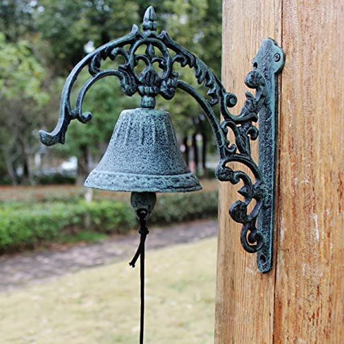 Türglocke Gusseisen Glocke Antike Hängende Glocken für Die Haustür, Übergroße Türklingel Aus Eisenguss 11cm, Restaurant-Klingelglocken für Die Gartenterrasse