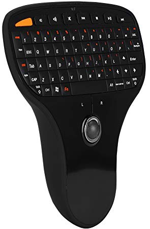 Elprico 2,4 G Kabellose -USB-Multimedia-Tastatur mit Trackball, Steuerung, 10 M Steuerentfernung, Ultraleichtes Design, Taschenformat, Schwarz