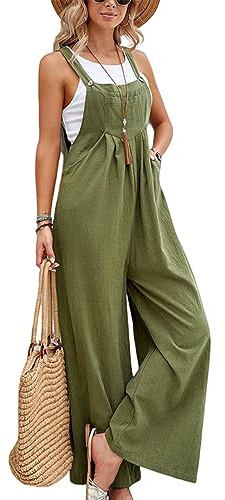 Coloody Salopette da Tuta Donna Senza Maniche Jumpsuit Donna Baggy Casual Pantaloni Donna Tuta Larghi con Tasche