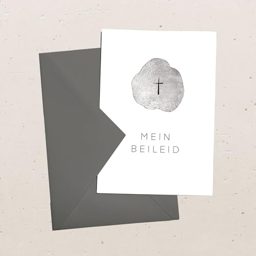 Christliche Trauerkarte “Beileid”, Postkarte oder Grußkarte, auf Wunsch mit farblich passendem Briefumschlag, Format A6 (Postkarte mit Briefumschlag)