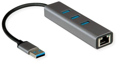 ROLINE Conversor USB 3.2 Gen 1 a Gigabit Ethernet + Hub 3X