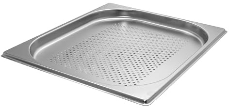 AcMax GN 1/2 Gastronormbehälter GN-Behälter Edelstahl 1,25 Liter Tiefe 20mm Gastronorm gelocht