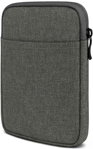 moex fodral för Pocketbook Touch Lux 5 – ärm väska med fack för tillbehör, e-bok läsare skyddsfodral minimalistiskt med dragkedja, vattenavvisande, mörkgrå
