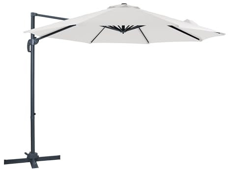 AXI Marisol Ombrellone da Giardino Grigio, Beige - Ombrellone da esterno 300x300 cm - Ombrellone da Terrazzo, Struttura Alluminio, Rotazione 360°, Ombrellone da giardino 3x3 - Resistente UV.
