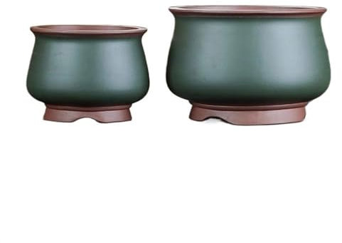 GRFIT Blumentopf Lila Ton-Blumentöpfe, Orchideen-Blumentöpfe, atmungsaktiv, for Sukkulenten, Glücksbaum, Orchideentöpfe, einfache Keramik-Spezialtöpfe Übertopf (Size : S+L)