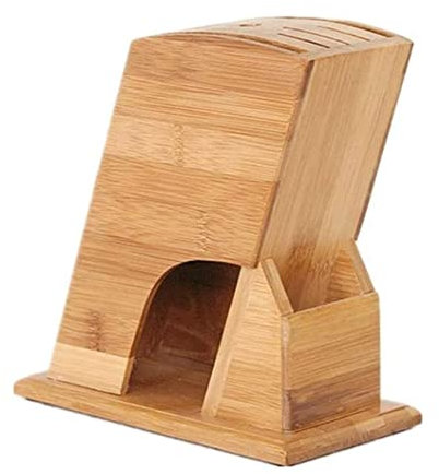 ISCBAFYX Knife Block Kitchen Scissors Kitchen Knife Storage Rack Bamboo Knife Block Stand Holder Knife Set Storage Organizer for Kitchen
