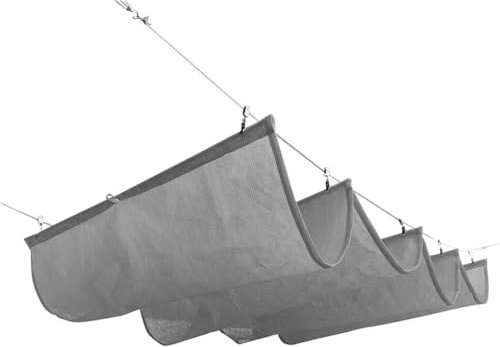 Kanduo Versenkbare Pergola-Abdeckung Wellige Markise, einziehbare Pergola-Terrassen-Markise, maßgeschneidert, der Oben genannte Preis Gilt for 1 Quadratmeter Einziehbare Wellenmarkise(Grigio)