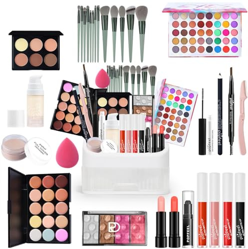FantasyDay Coffret Maquillage Femme Kit de Maquillage Complet Mallette Maquillage Fille Xmas All in one Makeup Gift Set avec Ombres Paupière Rouge Lèvre Pinceaux Correcteur Mascara Fard à Joues Poudre