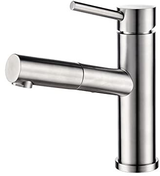 Miscelatore Lavabo con Doccetta Estraibile Miscelatore Girevole per Lavabo Estraibile Acqua Calda Fredda Miscelatore a Scomparsa Multifunzione in Acciaio Inossidabile con Maniglia Singola per Lavelli