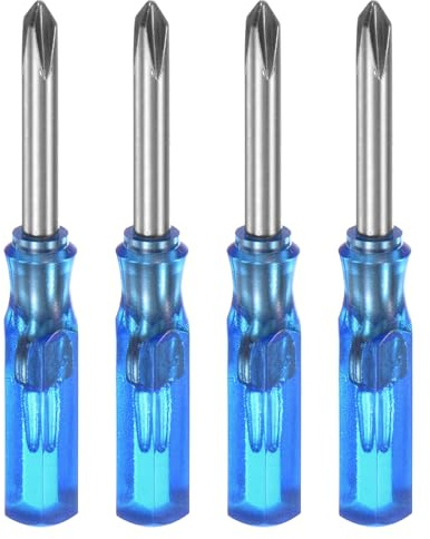 QUARKZMAN 4pz Cacciavite Phillips Mini Ph1 3mm Testa Croce Magnetica 45mm Lunghezza per Riparazioni di Piccoli Elettrodomestici, Blu