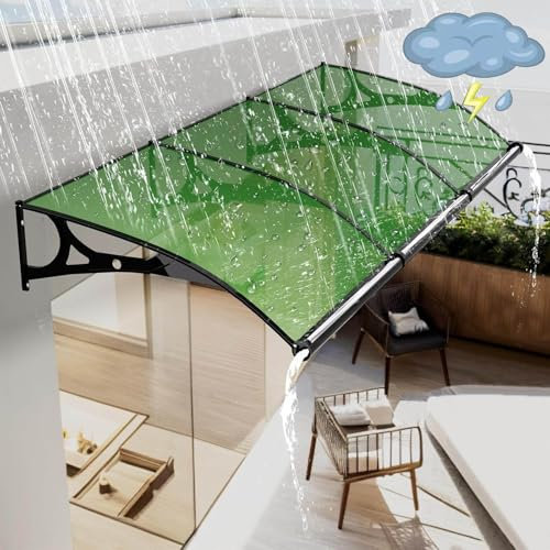 Generisch Vordach für Haustür mit Seitenteil,Vordach mit Seitenteil,Mit Große Regenrinne,Eingangstür Vordach,Solide Polycarbonat-Abdeckung,für DraußEn Hauseingang,A05,150x200cm/59 x79