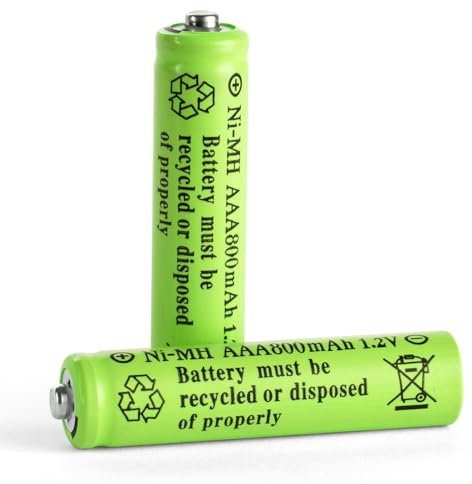 AXFEE AAA Rechargeable Batteries, 1.2V 800mAh Pre-Charged Ni-MH Battery, Triple A Ni-MH for Garden Solar Lights, String Lights, Solar Pathway Lights (2-Pack)