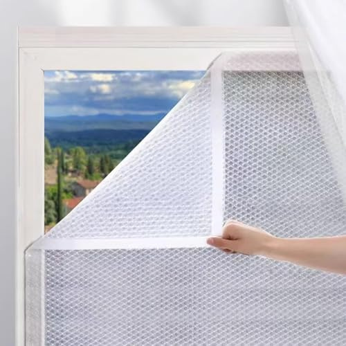 YUJIANHUAA Weatherproofing Window Insulation Kits,Thermal Insulated Curtain,Window Cover,Double Glazing Film for Windows,Warm Cold Protection Windproof,Width x Height (60cm x 90cm)