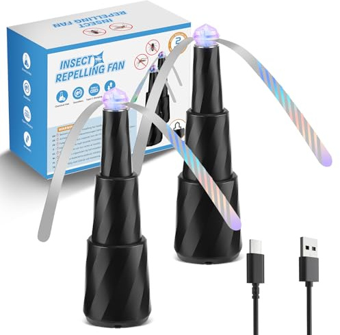 Ventiladores Retráctiles Para Moscas Para Alimentos, Ventilador Recargable Repelente De Moscas, Ventiladores De Mesa Portátiles Que Repelen Insectos Voladores, Para Interiores Y Exteriores(2 Piezas)