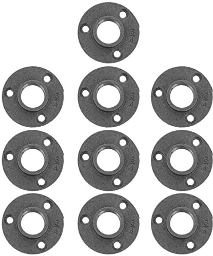 Hemobllo 10stücke Flanschplatten Aus Temperguss Für Möbel Regale Und Industriedekor Mit Basisflansch Für Oberflächenbefestigung Einfach Zu Montieren