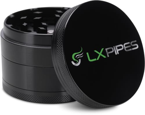 LX Pipes Aluminium Kräutermühle 63 mm – Premium Grinder für Kräuter, Gewürze & Tabak, Robustes Mahlwerk, Magnetverschluss, Leicht zu Reinigen