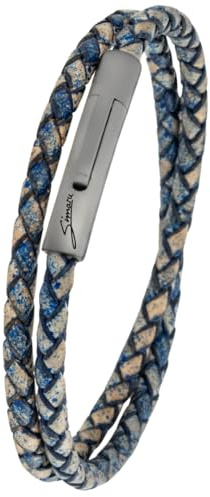 Simaru Premium Lederarmband Made in Germany für Damen & Herren, Unisex Echtleder Armband geflochten mit Edelstahl Hakenverschluss, hautfreundlich