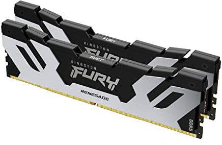 Kingston FURY Renegade DDR5 Argent/Noir XMP 48Go (2x24Go) 8000MT/s CL38 DIMM Mémoire pour PC de Gamer Kit de 2 - KF580C38RSK2-48