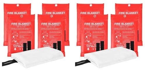 ISKDJBJG 8PCS Emergency Fire Blanket for Home Extinguishing Blanket Fire Blankets for Home, Kitchen School Office, Car, and Grill