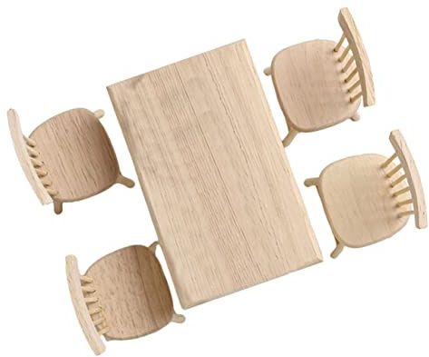 Gatuida Miniatur Möbelset Puppenmöbel Satz 1:12 Maßstab Miniatur Tisch Und Aus Holz Puppenhaus Zubehör Für Mikroszenen Dekoration Und Lernspielzeug