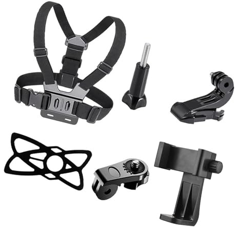 ERYUE Sangle Réglable pour Support de Poitrine pour Les Sports de Plein Air et la Course à Pied Les Caméras 9 8 7 6 5 4 Session - Noir (#1)