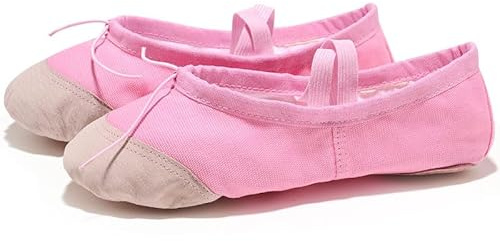 Flickor Ballerinas Canvas Mjuk Sula Balett Dans Tofflor Barn Övning Kvinna Skor(F,40(23.5cm))