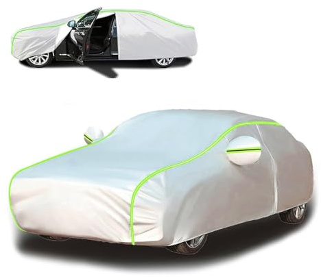 Autogarage Abdeckung für Mercedes C Klasse Limousine W205（2014-2021）,Vollgarage Auto Abdeckung Outdoor, Geeignet für alle Jahreszeiten Mit seitlichem Reißverschluss und fluoreszierendem Streifen AW12