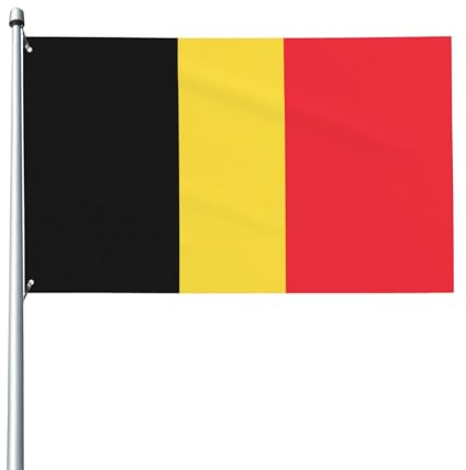 Drapeau de la Belgique imprimé sur un seul côté – Drapeau décoratif intérieur/extérieur (mât non inclus) - 0,9 x 1,5 m