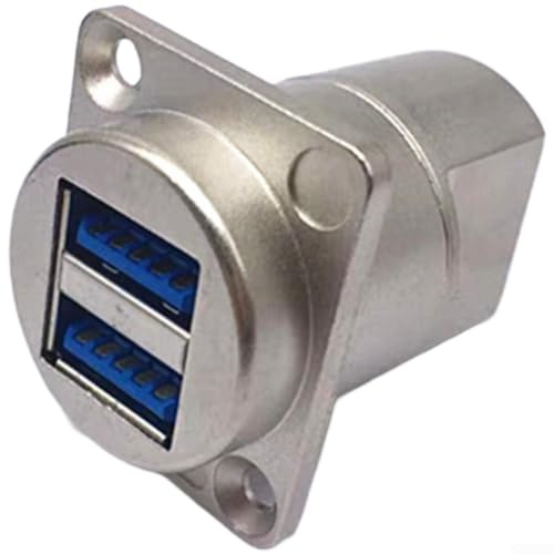 USB 3.0-uttag till hona adapter dubbel serie panelfäste för ljudvideo (sliver)