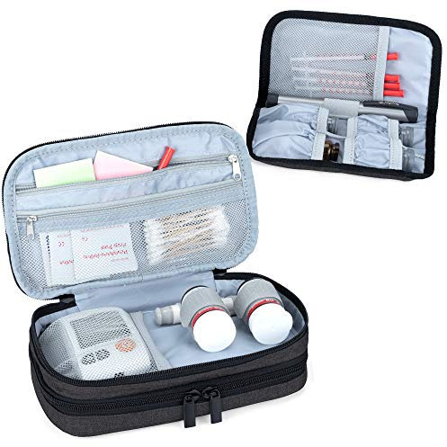 Luxja Sac pour Insuline, Sac pour Diabétique, Trouse à Insuline pour Stylos à Insulin, Lecteur de Glycémie et Autres Fournitures pour Diabétiques (Sac Uniquement), Noir