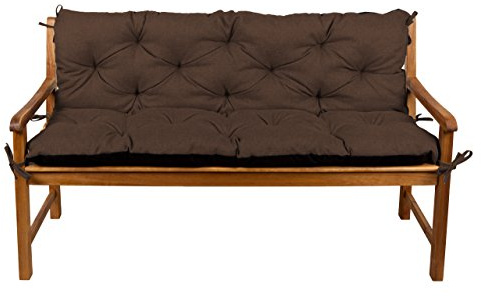 Gutekissen® Bankkissen, Sitzkissen, Rückenlehnen, Gartenkissen, Steppkissen, Doppelkissen, Sitzmöbel, Sitzbank-Kissen, Gartenschaukel, Gartenmöbel Law (150cmx50cmx50cm, Braun)