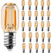 Genixgreen Bombilla LED T22, 1W Vintage Noche de Noche Tubular Resplandor Ámbar 10w Reemplazos incandescentes E14 Base de filamento LED Ultra cálido Blanco 2200K Paquete no regulable 25