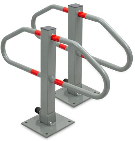 BITUXX Parkplatzsperre Parkbügel Parkplatzbügel Absperrpfosten Klappbar Poller abschließbar (2 Pfosten)