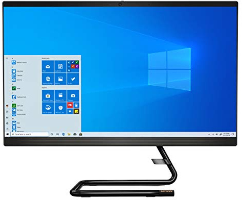 Lenovo IdeaCentre AIO 3, 24 All-in-One Computer, AMD Ryzen 3 4300U Mobile Processor, Integrated Graphics, 8GB DDR4, 256GB M.2 Name SSD, DVD RW Drive, Windows 10, F0EW005TUS, Business Black