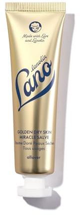 Lanolips Golden Dry Skin Salve - Lanolin Oil Healing Ointment with Vitamin E & Manuka Honey - Body Moisturizer for Dry Skin - Relief for Dry Hands & Cracked Lips - Dermatologist Tested (25g)
