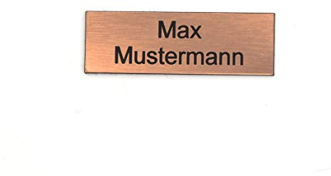 Gravurheim Briefkastenschild Türschild individuelle Gravur Name | selbstklebend - personalisiert | Kunststoff - Plastik | viele Farben und Größen (6x2cm Rechteck, Bronze-Schwarz)