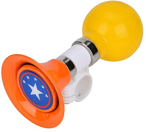Gummi Kinderfahrrad Hupe, Kinderfahrrad Laut Hupe, Metall Gummi Laute Kinder Fahrrad Kinder Fahrrad Hupe Warnglocke für Jungen Mädchen Zubehör(Orange)
