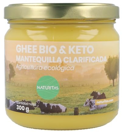 Ghee Burro Chiarificato 100% Bio 300g Naturitas Essentials | Burro keto | 98% materia grassa | Migliora la digestione | Senza lattosio | Certificato BIO