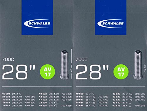2X Schwalbe AV 17 Schlauch 28' 622 Ventil: Auto Schrader AV17 Autoventil 28 Zoll