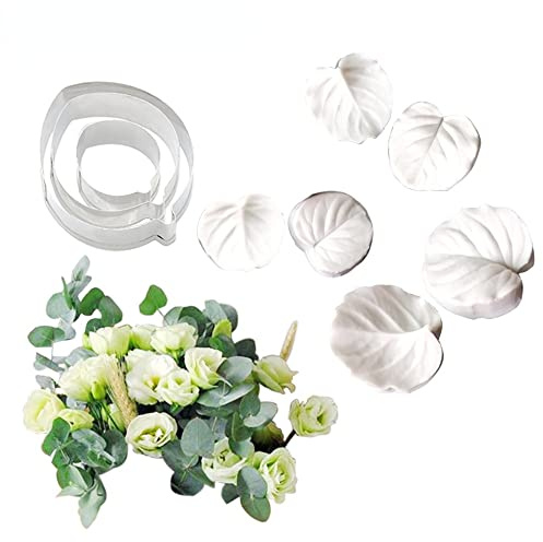 9 teile/satz Eukalyptus Blätter Blatt Veiner Silikonform Edelstahl Cutter Form Handgemachte Fondant Blume Form Kuchen Dekorieren Werkzeug