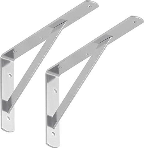 SOTECH 10er Set Regalkonsolen (250 x 150 x 30 mm, verzinkt, pulverbeschichtet), Konsolen mit Querstrebe zur Stabilisierung