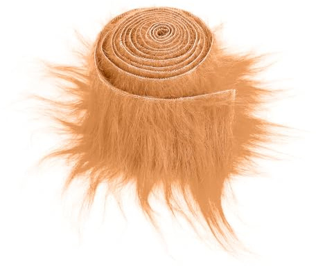 Plüsch Precut Strips Fellimitat 5 x 180 cm Kunstfell, Fell Stoff, Braun | Basteln Meterware, Flauschiges Plüsch, Bastelfell, für Zwergenbart, Weihnachtsmann Haar, Wichtel, Cosplay, DIY