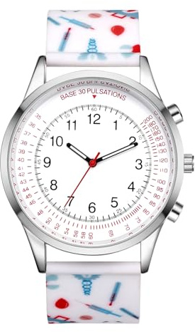 Avaner Uhr Schwesternuhr Pulsberechnung Silikon: Pulsuhr Arzt Arbeitsuhr Analog Quarzwerk Krankenschwesteruhr Pflegeruhr Armbanduhr Leicht Ablesbar für medizinisches Personal