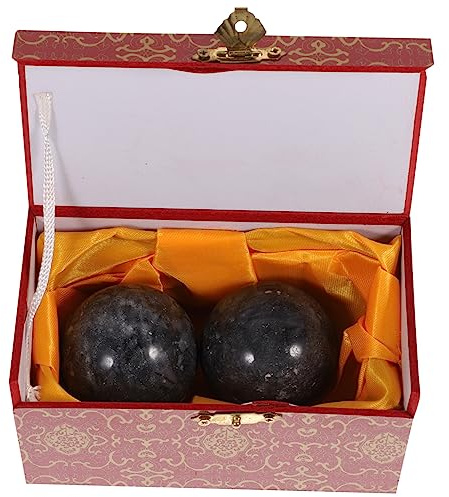 HAPINARY 2 Stück 52 Mm Jade Fitnessball Für Senioren Handmassagebälle Aus Natürlichem Stein Mit Aufbewahrungsbox