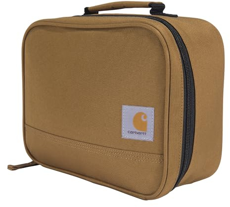 Carhartt Insulated Lunch Cooler For Men and Women, Fully Insulated Lunch Pale for Everyday Use, 4 Can (Brown)