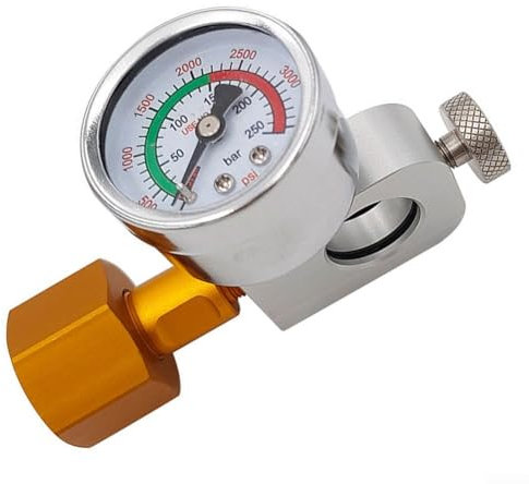SPORTARC CGA320 Quick Connect Adaptor Refill Station for Sodas-tream Art for TERRA Cylinder Soda-Maker Accessories W21.8-14 (DIN 477 / JIS M22-14) (2-3# W21.8 with 3500psi gauge - A)